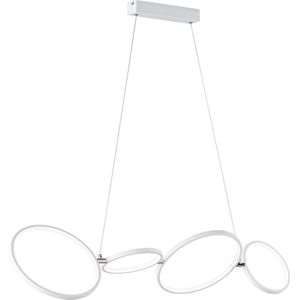 LED Hanglamp - Trion Rondy - 37W - Warm Wit 3000K - Dimbaar - Rechthoek - Mat Wit - Aluminium