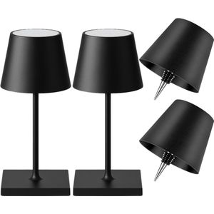 Dutch Standard Oplaadbare Tafellamp - Flessenlamp - Dimbaar - 2 in 1 - Waterdicht - Draadloos - Zwart