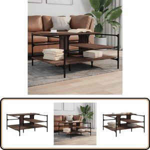 vidaXL Salontafel Bruin Eiken 100x100x48,5 cm Salontafel - Bijzettafel - Houten Tafel - Bruine Eiken Meubilair - Woonkamerdecoratie
