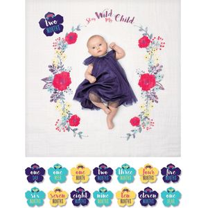 Lulujo Baby's First Year swaddle & cards - Stay Wild My Child