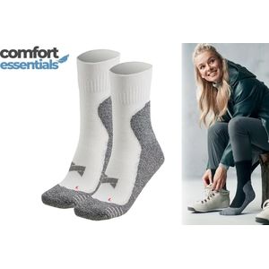 Comfort Essentials Sportsokken 2-Pack – Hardloopsokken – Sportsokken Heren – Sportsokken Dames – Sport Sokken – Multi Wit- Maat 43/46