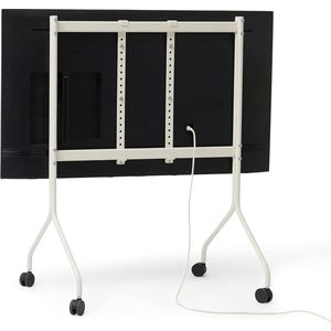 TV-standaard met Wieltjes | Geschikt voor Televisies van 40 tot 70 inch | Televisiestandaard & TV-wagen oprolbaar | TV Meubel voor Woonkamer | Monitor & TV Stand (beige)