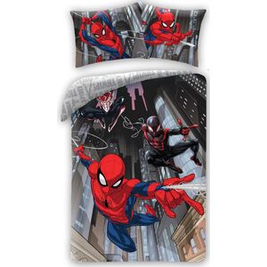 SpiderMan Dekbedovertrek, Night Heroes - Eenpersoons - 140 x 200 cm - Katoen