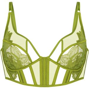 Hunkemöller Dames Lingerie Niet-voorgevormde longline beugel bh Billie - Groen - maat E70