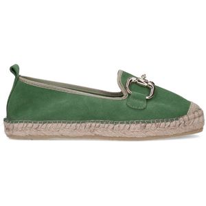 Manfield - Dames - Groene suède espadrilles - Maat 40