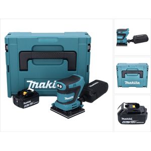 Makita DBO 481 M1J Accuschuurmachine 18 V 112 x 102 mm + 1x accu 4.0 Ah + Makpac - zonder lader