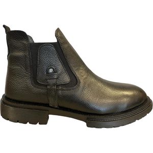 Heren schoenen- Chelsea Boots- Enkellaars (Let op: Zonder rits) Mannen laarzen 1005- Leather- Zwart- Maat 43