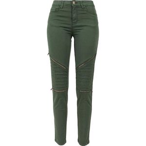 Urban Classics - Stretch Biker Skinny jeans - Taille, 26 inch - Groen