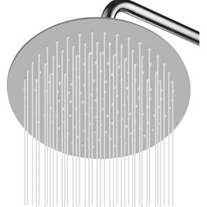 12 inch regendouche douchekop van roestvrij staal 304 - hoofddouche ronde regendouchekop - regendouche met 155 anti-kalksproeiers - zilver .