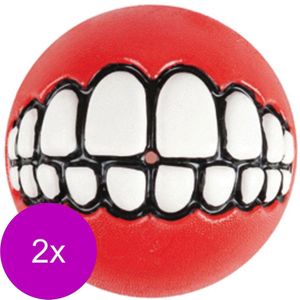 Rogz Grinz Treat Ball Small - Hondenspeelgoed - 2 x Rood S