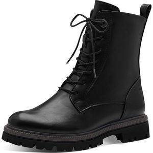 Marco Tozzi Dames Veterboot - 25207-001 Zwart - Maat 40