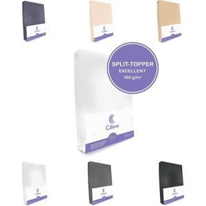 Cillows Excellent Jersey Hoeslaken voor Split Topper - 160x220 cm - (tot 5/12 cm hoogte) – Wit
