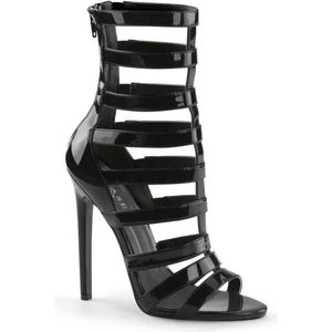 EU 40 = US 10 | SEXY-52 | 5 Heel Closed Back Strappy Cage Sandal, Back Zip