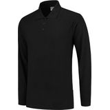 Tricorp Poloshirt 100% Katoen Lange Mouw 201008 Zwart - Maat XL