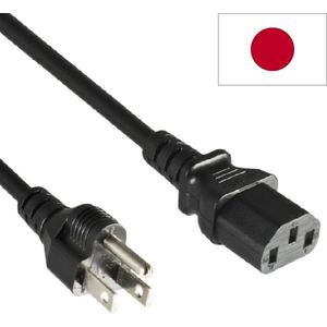 C13 (recht) - Type B / Japan (recht) stroomkabel - VCTF 3x 2,00mm / zwart - 5 meter