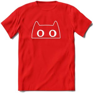 Aandacht! - Katten T-Shirt Kleding Cadeau | Dames - Heren - Unisex | Kat / Dieren shirt | Grappig Verjaardag kado | Tshirt Met Print | - Rood - XXL