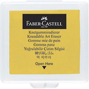 Faber-Castell - Kneedgum - Geel - voor corrigeren van (pastel)potlood en houtskool tekeningen