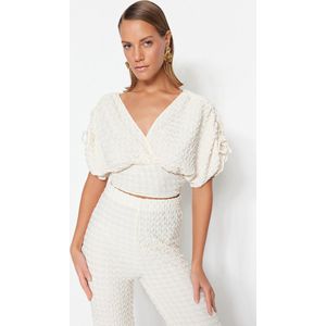 Trendyol Tegel Crop Geweven Trekkoord Strand Blouse Tbess23Bz00024