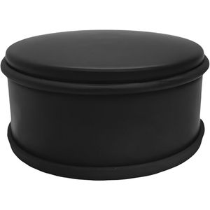Eenvoudige deurstopper, zwart (11 cm diameter, 6 cm hoog, rubber en metaal)