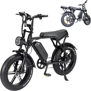 Comfort Inz V8 5.0- Fatbike - Elektrische Fiets - E Bike - 15 Ah Accu 250W - Zwart - Incl. Achterzitje
