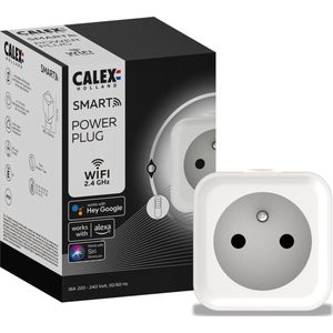 Calex Slimme Stekker - Smart Plug (BE/FR) - WiFi Stopcontact met App - Werkt met Alexa en Google Home - Wit