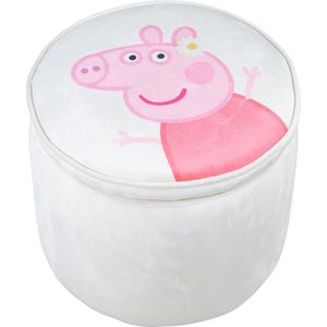 Peppa Pig Design Kinderkruk - Opbergruimte - Meisjes Jongens - 18 Maanden - Draagvermogen 60 kg - Gestoffeerde Kruk - Beige Roze