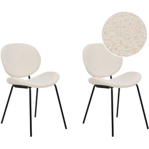 Set van 2 eetkamerstoelen LUANA Bouclé Wit