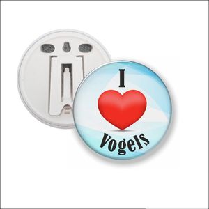 Button Met Clip 58 MM - I Love Vogels