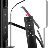 tectake® LED-vloerlamp - Zwanenhalslamp - Dimbaar - Modern - Met 5 lichtmodi - Verlichting voor woonkamer, kinderkamer, slaapkamer - Als leeslamp of bureaulamp - Zwart