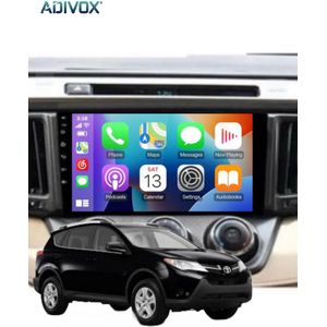 ADIVOX 9 inch geschikt voor Toyota RAV4 2013-2019 Android 14 4GB/64GB 8CORE Carplay/Auto/WiFi/RDS/DSP/5G/QLED/DAB+