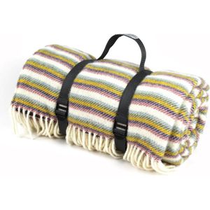 Tweedmill Picknickkleed POLO SUNSET | 100% Wol - Waterdicht XXL | | 183x145cm | Buiten Picknickdeken - Buitenkleed - Deken Plaid Gestreept