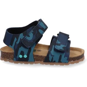 BunniesJR Bas Beach Jongens Sandalen - Blauw/Print - Leer - Klittenband