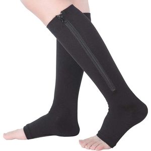 Compressie Kousen Met Rits - Mid-Kuit Lengte - Sport Sokken Voor Running en Fietsen .