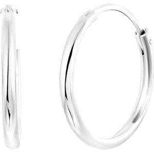 Lucardi Dames Oorbellen 20mm - Oorbellen - Moederdag Cadeautje - Echt Zilver - Zilverkleurig
