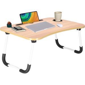 Springos Laptoptafel | Bedtafel | Tablethouder | Laptopstandaard | 60 x 40 cm | Houtimitatie