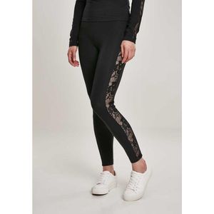 Urban Classics Damen Leggings Ladies Lace Striped Leggings Black-M