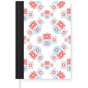 Notitieboek - Schrijfboek - EHBO Koffer - Abstract - Patroon - Notitieboekje klein - A5 formaat - Schrijfblok
