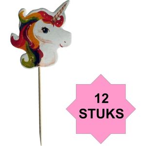 Fako Bijoux® - Cocktail Prikkers - Cupcake Decoratie - Eenhoorn - Unicorn - 12 Stuks