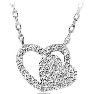 Juwelier Zwartevalk - Zilveren (gerhodineerd) ketting met hartjes 25.263--