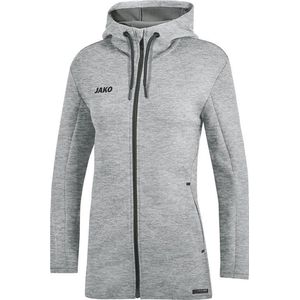 Jako Jas met Capuchon Premium Basics Dames Grijs Gemeleerd Maat 40