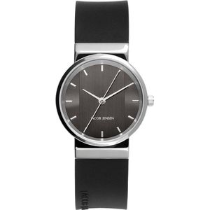 Jacob Jensen 748 New Line Horloge - Jacob Jensen dames horloge - Zwart - diameter 29 mm - roestvrij staal