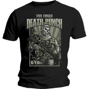 Five Finger Death Punch - War Soldier heren unisex T-shirt zwart - L