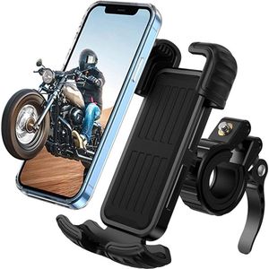 YONO Telefoonhouder met Safety Lock - Motor - Scooter - Brommer - Fiets - GSM Houder - Zwart