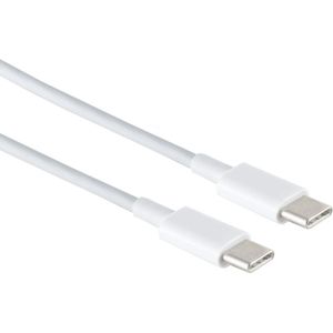 USB-C naar USB-C kabel - USB3.2 (tot 20 Gbit/s) - PD tot 20V/3A - video tot 4K 60Hz / wit - 0,50 meter