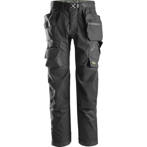 Snickers 6923 FlexiWork, Vloerleggersbroek+ met Holsterzakken - Zwart/Zwart - 160