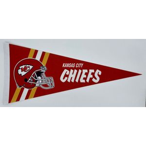 USArticlesEU - Kansas City Chiefs - KC Chiefs - Patrick Mahomes - Helm Logo - NFL - Vaantje - American Football - Sportvaantje - Pennant - Wimpel - Vlag - 31 x 72 cm