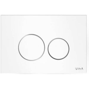 VitrA Origin Bedieningspaneel Wit Glas Dubbele Spoelknop