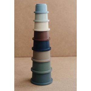 Mushie Stacking Cups - Stapeltoren - Speelgoed - Forest