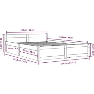 VidaXL Bedframe met Lades Zwart 140x190 cm