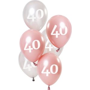 Folat - Ballonnen Glossy Pink 40 Jaar (6 stuks)